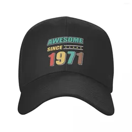 Ball Caps Custom Awesome Since 1971 Birthday Baseball Cap Sun Protection Men Women's Adjustable Trucker Hat Spring