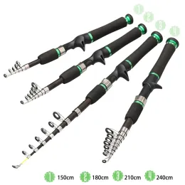 Canne BAKAWA Canna da pesca con esca telescopica FRP Fibra Spinning Casting Portatile 1.5M 1.8M 2.1M 2.4M Ultraleggero Durevole Carpa Pole