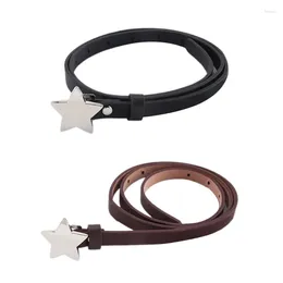 Belts Temperament Women With Silver Color Star Buckle Ladies All-match Waistband