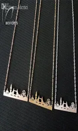 Whole2015 Skyline Fashion Jewelry GoldSilverRose Gold Friendship Gift Stainless Steel Cityscape London Necklace Pendant4733820