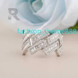 Anello personalizzato in stile cubano con baguette naturale e diamante tondo Anello cubano con diamanti Miami Anello cubano