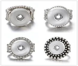 Newest 10pcslot Snap band Ring jewelry fit 18mm Ginger Metal Silver Button Adjustable1903605