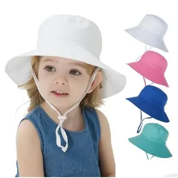 Caps Hats Caps Hats Ins Bucket Sun Hat For Kids Children Quality Floral 16 Colors Baby Girls Fashion Grass Fisherman St Drop Deliver Dh6Dt