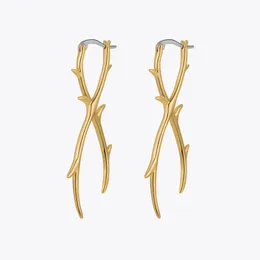 Enfashion Thistle Thorn Hoop Kolczyki dla kobiet 18K Gold Splated Fashion Jewelry Pendientes Koktajl 221398 240220
