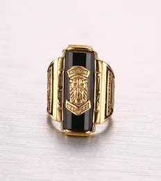 High quality Men039s Rock Punk Ring Gold color Large Red CZ Stone Ring Jewelry 1973 Lion Head Party Rings For Men5186706