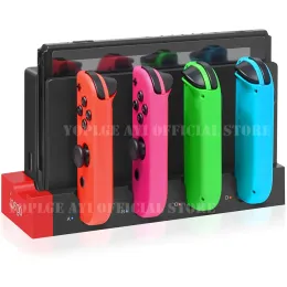 Supporti Nintend Switch / OLED 4 Joycon Caricatore Dock di ricarica Base Docking Station Indicatore LED per Nintendo Switch Joy Con Accessori