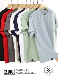 T Shirts Men Oversize High Quality Streetwear Short-sleeve Tee Waffle O-neck Solid Basic Tops Blank Women Unisex Plain Shirt 240220