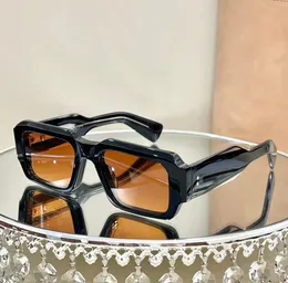 Yeni en kaliteli siyah dikdörtgen güneş gözlüğü erkekler için kadınlar asetate fiber güneş gözlüğü moda açık zamansız klasik stil retro unisex sürüş antiuv400 kutu jm ile