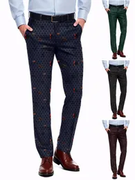 Moda impressa calças masculinas magro confortável respirável leggings lápis calças europa e os estados unidos estilo calças retas 240220
