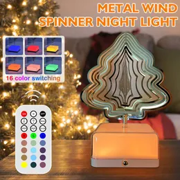 Night Lights Stereo Rotating Atmosphere Light 16colors LED Xmas Christmas Tree Bedroom Decoration Desktop Ornaments Birthday Gift