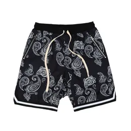 Spring Youth Cashew Flower Mesh Sports Shorts Men's Plus Size Fat Man Loose Designer tryckt kort sportkläder USA -storlek