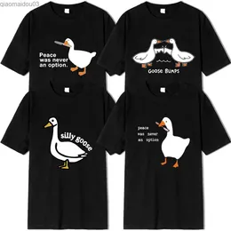 Herren T-Shirts Internet berühmte große weiße Ente Lustige gedruckte T-Shirt-Männer Frauen Paar Kurzarm 100% Baumwolle Schwarz T-Shirt O-Neck Clothingl2404