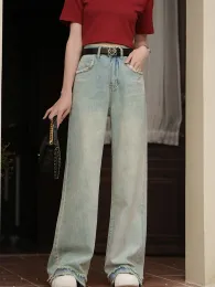 Jeans MISHOW High Waist Wide Leg Jeans for Women Summer 2023 Straight Solid Loose Vintage Female Full Length Denim Pants MXC33K0049