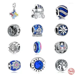 Luźne kamienie szlachetne 925 Sterling Srebrny czarny łabędź szwanki w zawieszanie Blue Charms odpowiednie do oryginalnej bransoletki Naszyjnik Kobiet Biżuteria Modna Amulet biżuterii