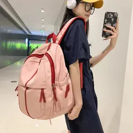 School Bags Waterproof Nylon Women Backpack Female Travel Bag Backpacks Schoolbag For Teenage Girls Solid Color Bookbag Mochila
