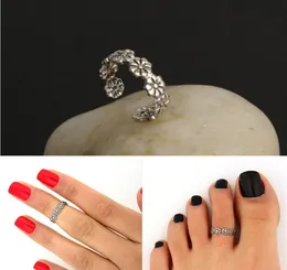 Pierścienie aluminiowe moda wommen letnie krótkie vintage antyczne srebrne platowane kwiaty palce pierścienia Knuckle Pierścienie biżuteria w całej kropli Shipp7008511