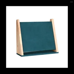 Jewelry Pouches Necklace Display Stand Wooden Holder Pendant Organizer For Countertop With Dark Green Velvet