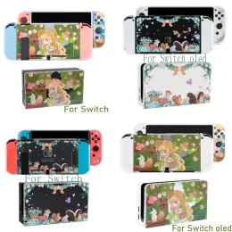 Case Animals Girl Hard TV Dock Cover Charger Case per Nintendo Switch OLED/Lite Crystal Shell Joycon Controller TPU Soft Protector