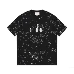 Designer 23ss novo designer masculino t-shirt de manga curta t-shirt das mulheres dos homens impresso espuma carta all sky star paris designer de moda luxo top designergujf