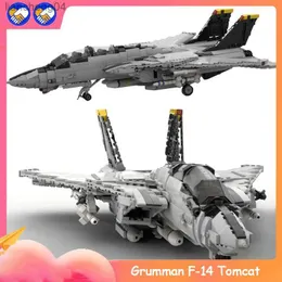 Модель самолета 2011 шт. Grumman F-14 Tomcat Модель самолета Истребитель MOC Minifig Scale 82377 Строительные блоки Игрушки Дети Рождественский подарок