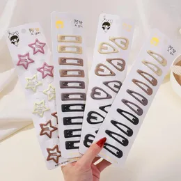 Acessórios de cabelo 10pcs Kawaii Geométrico Metal Hairpins Set Mulheres Meninas Criança Hairgrips Clips Pins Barrettes Hairclip Headdress