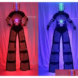 Andra evenemangsfestleveranser LED LUMINOUS ROBOT COSTYM David Guetta Suit Performance Illuminated Kryoman Robotled Stilts kläder kostar DH9QL