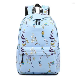 Skolväskor Girls College Laptop Casual Waterproof Ryggsäckar Flower Printing Travel Bag Women Ryggsäck SAC A DOS MOCHILA