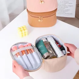 Cosmetic Bags Cylindrical Makeup Bag Women's Portable Fashion Large Capacity Travel Toiletry