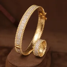 Feminino de alta qualidade pulseira anel conjunto duas peças 3a zircon luxo clássico moda pacote 240320