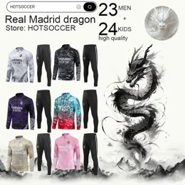 Real Madrid Dragon treino terno VINI JR BELLINGHAM 23/24/25 real Madrides Mangas Compridas homens crianças futebol roupas esportivas chandal futbol survetement