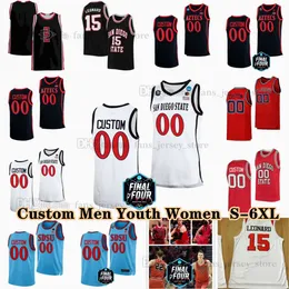 NCAA Custom S-6XL San Diego State Aztecs College Basketball 3 Jaedon Ledee Jerseys 5 Lamont Butler Jay Pal Reese Demarshay Johnson Jr. Cade Alger Ryan Schwarz Waters