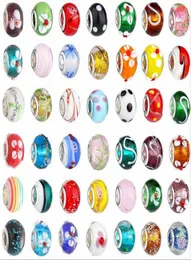 2015 New Glass Beads Charms Pretty European Murano Glass Biagi大きな大きな穴Rroll Beads for Charm braceletsnecklace mix col3530343