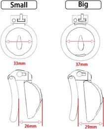 HE-V2 Chastity Device Adjustable Chastity Cage with 4 Rings Resin Breathable Penis Ring Sex Toy for Male (Small)