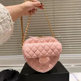 Designer-Tasche, Liebeskette, Umhängetasche, Handtasche, C-Geldbörse, kariertes Samtfaden-Geldbörse, doppelter Buchstabe, einfarbig, Ledertaschen, Taillenstreifen, Damen-Luxushandtasche