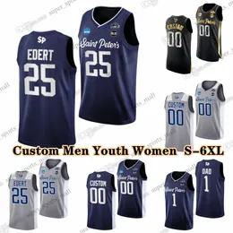 NCAA Custom S-6XL Saint Peter's Peacocks College College 0 LATRELL Reid Jerseys 6 Michael Houge 1 Brent Bland 2 Marcus Randolph Mouhamed Sow Wood Perkins Dad