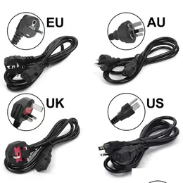 Wires Cables Cable Assemblies Hongpoe 1.2M 3 Pin Eu Us Au Uk Plug Computer Pc Ac Power Cord Adapter For Printer Netbook Laptops G Dh15O