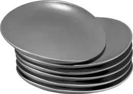Gebogene Servierplatten aus Keramik, 6er-Set.11" Backform/Teller aus Porzellan mit mattierter Glasur. Sicher für Ofen, Mikrowelle, Spülmaschine. Servier-Weihnachtsgericht