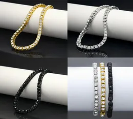 Iced Out 1 Row Rhinestones Bracelet Men039S Hip Hop Style Clear محاكاة الماس 8quot Bracelet Bling Bling8171945