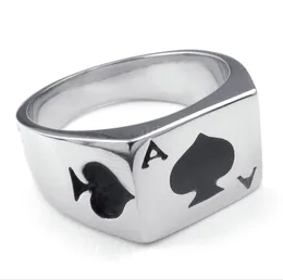 Vendita di gioielli Anello da uomo in acciaio inossidabile Poker Spade Ace Anello personalizzato in acciaio inossidabile 316L7081169