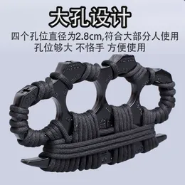 Tiger Large Thickened Wrapped Rope Head Four Finger Hand Boxing Martial Arts Supplies Window Breaker Self-Defense Fist Clasp 317667