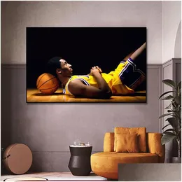 Dipinti Black Mamba Mentalità Poster Wall Art Giocatore di basket Leggenda Stampe su tela Dipinti Immagine per la decorazione domestica Drop Del Dhlhk