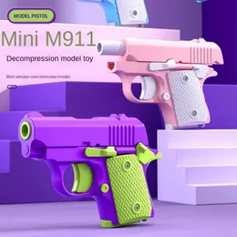 Мини 1911 Детский Игрушечный Пистолет 3D Модель Пистолета Детский Игрушечный Пистолет NonFiring Пули Игрушечный Пистолет Резиновая Лента Пусковая Коллекция Подарок 240220