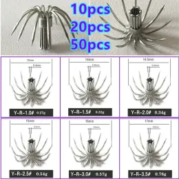 Anzóis 10pcs 20pcs 50pcs gancho de lula de aço inoxidável guarda-chuva anzol pequeno grande tamanho completo pesca espanha chile isca gabarito acessórios yr