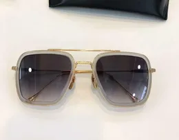 Metal Gold Square Sunglasses Grey UV protection Classic Sun Glasses Sonnenbrille fashion sunglasses for Mens New with box4598131