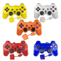 Gamepads trådbunden anslutning gamepad för PS2 dubbel vibration game controller digital joypad för playstation 2 svart antisweat antislip