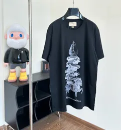 メンズプラスティーポロスラウンドTシャツプラスサイズのネック刺繍と印刷されたポーラースタイルの夏の摩耗ストリートピュアコットンE256