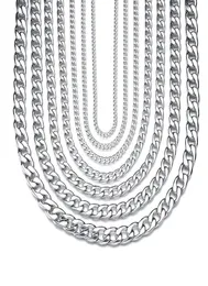 TN0022 55 см Титановая сталь 316L Классический Стиль Цепи Ожерелья Для Мужчин Женщин Модные Ювелирные Изделия Цвет Белого Золота Разные Размер7666449