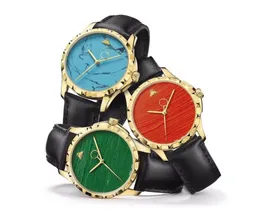 2024 Top Brand Quartz Watches Original G Ladies Fashion Designer 38mm Dial Casual Watch Watch Fuckury Strap Wristwatch for Women Fashion Bee Black Leath