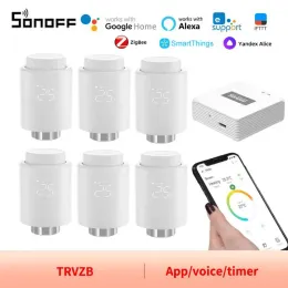 Kontroll Sonoff Smart TRV Zigbee Thermostatic Radiator Valve TRVZB Hemvärmeuppvärmning Temperatur Kontroll Support Alexa Google Zha Mqtt Ewelink