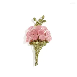 Brooches Famous European And American Designer Plant Design Elements Sweet Romantic Rose Bouquet Versatile Brooch
